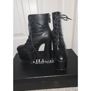 Killstar Hell-O Faux Leather Platform Bootie Size 9